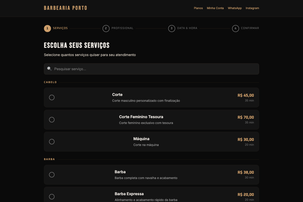 Página de agendamento